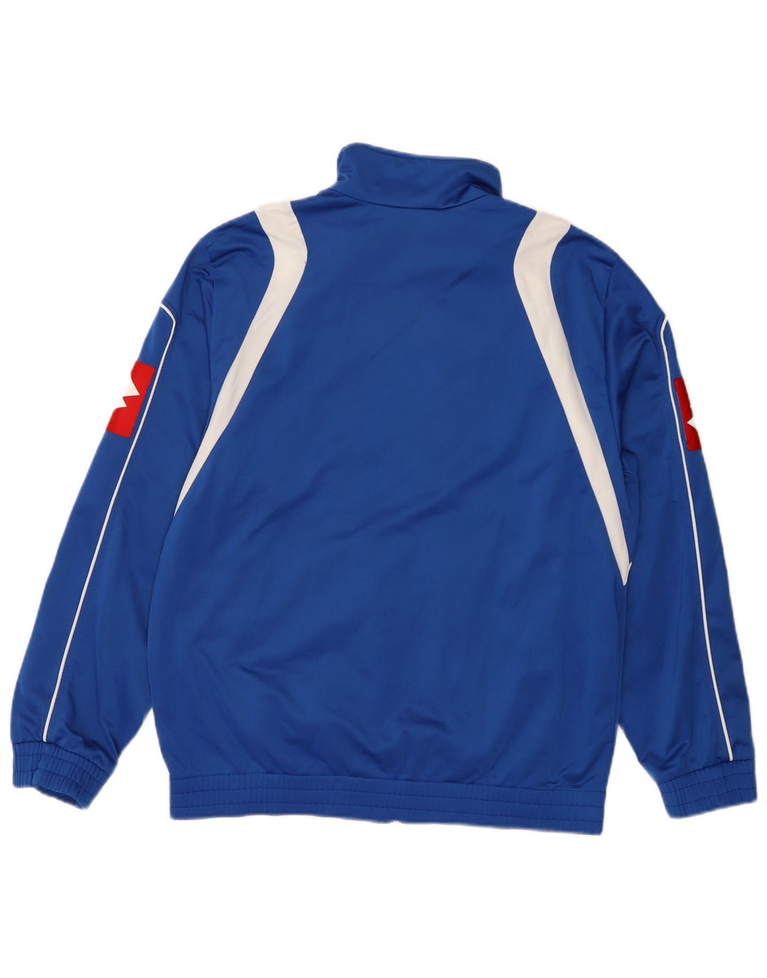 Męska kurtka dresowa Lotto z grafiką, duży niebieski poliester z blokami kolorów