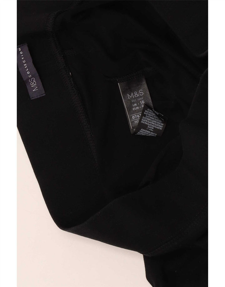 Marks & Spencer Damskie legginsy Capri UK 16, duże, czarne, bawełniane