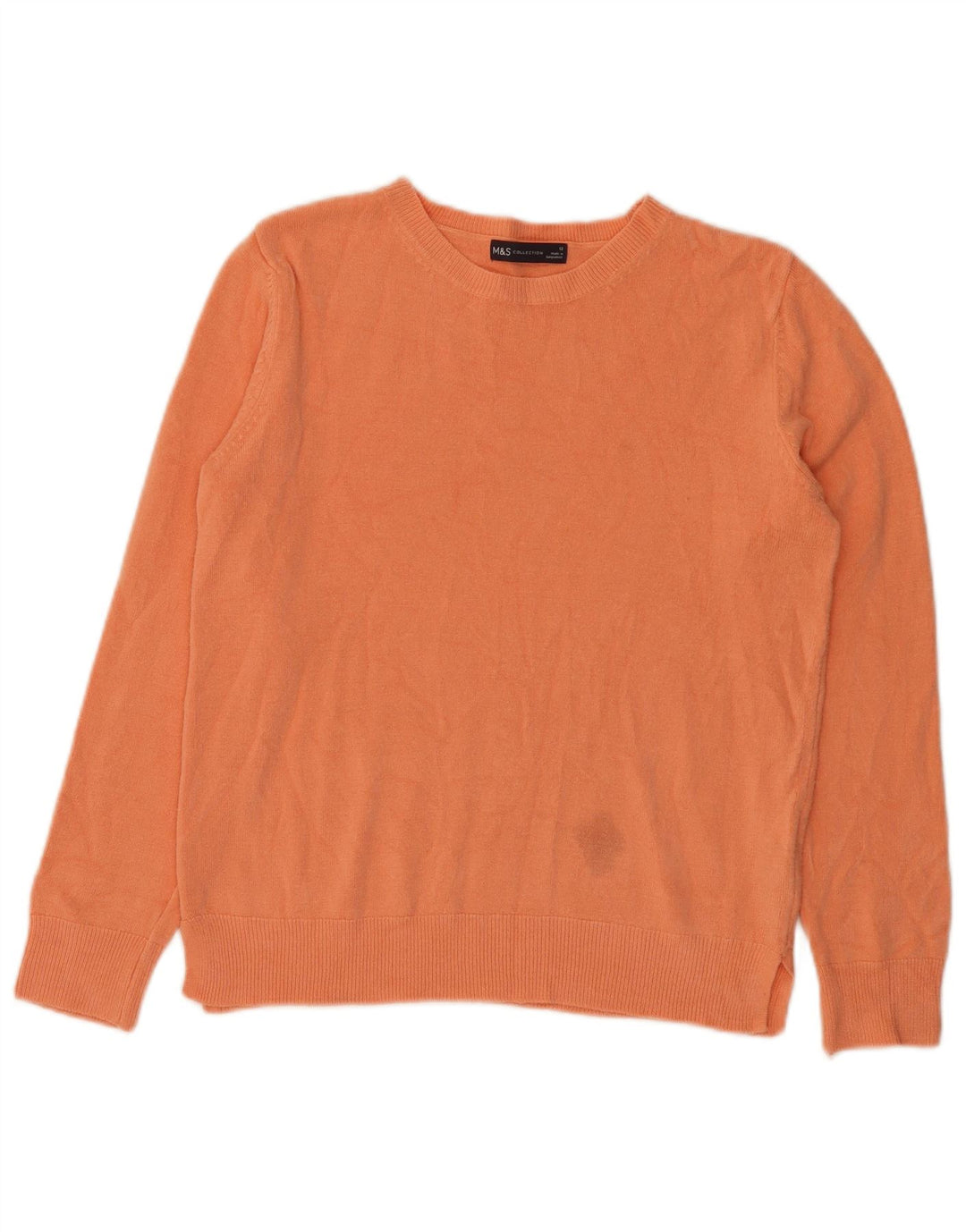 Marks & Spencer Damski sweter z okrągłym dekoltem UK 12 Średni pomarańczowy akryl