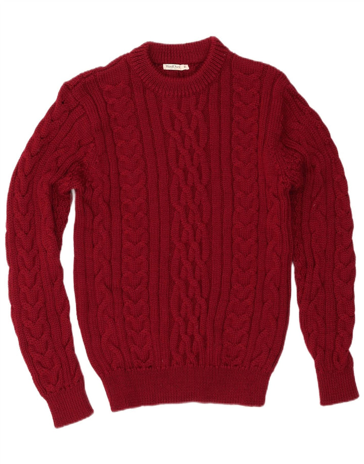 WoolOvers Męski sweter z okrągłym dekoltem, średnio bordowa wełna
