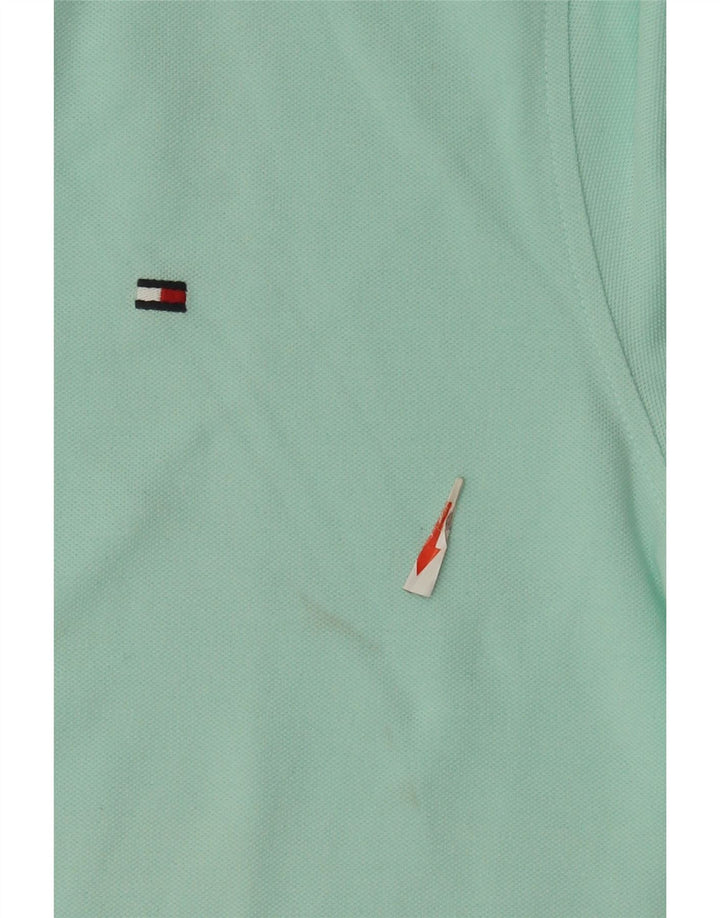 Męska koszulka polo Tommy Hilfiger o regularnym kroju, średnia turkusowa bawełna