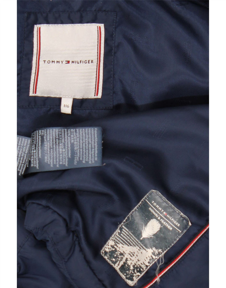 Tommy Hilfiger Chłopięca ocieplana kurtka 5-6 lat, granatowa, poliester