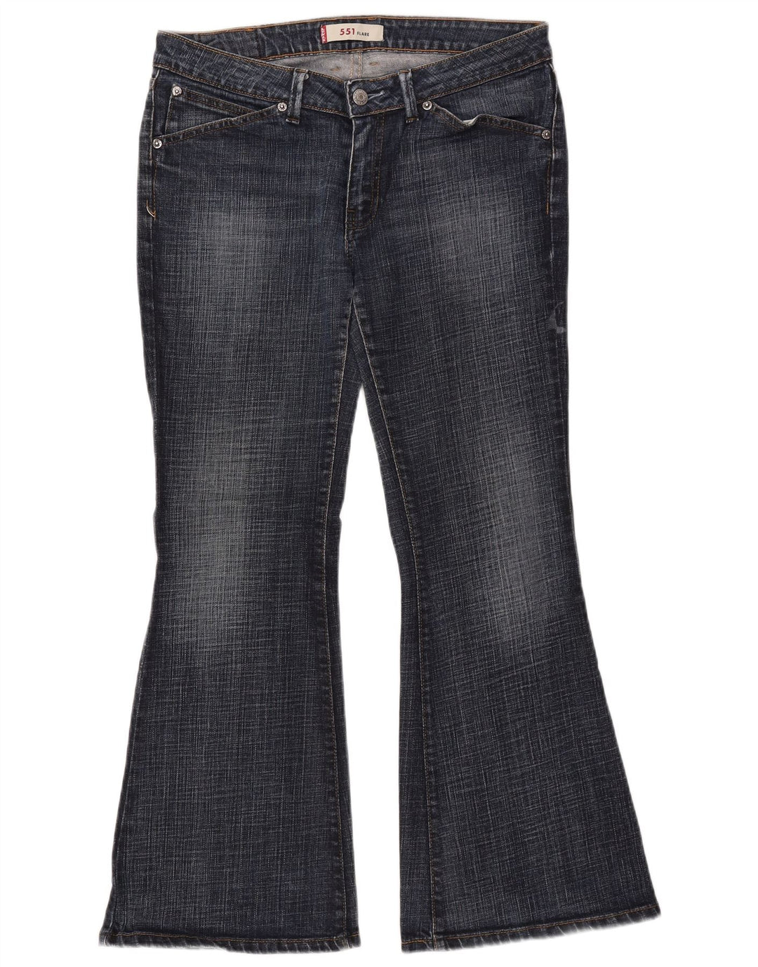 Damskie jeansy LEVI'S 551 Flared W32 L30 Granatowa bawełna