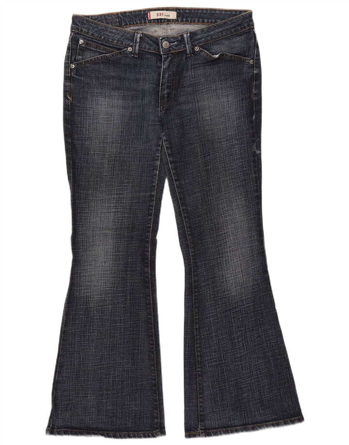 Damskie jeansy LEVI'S 551 Flared W32 L30 Granatowa bawełna
