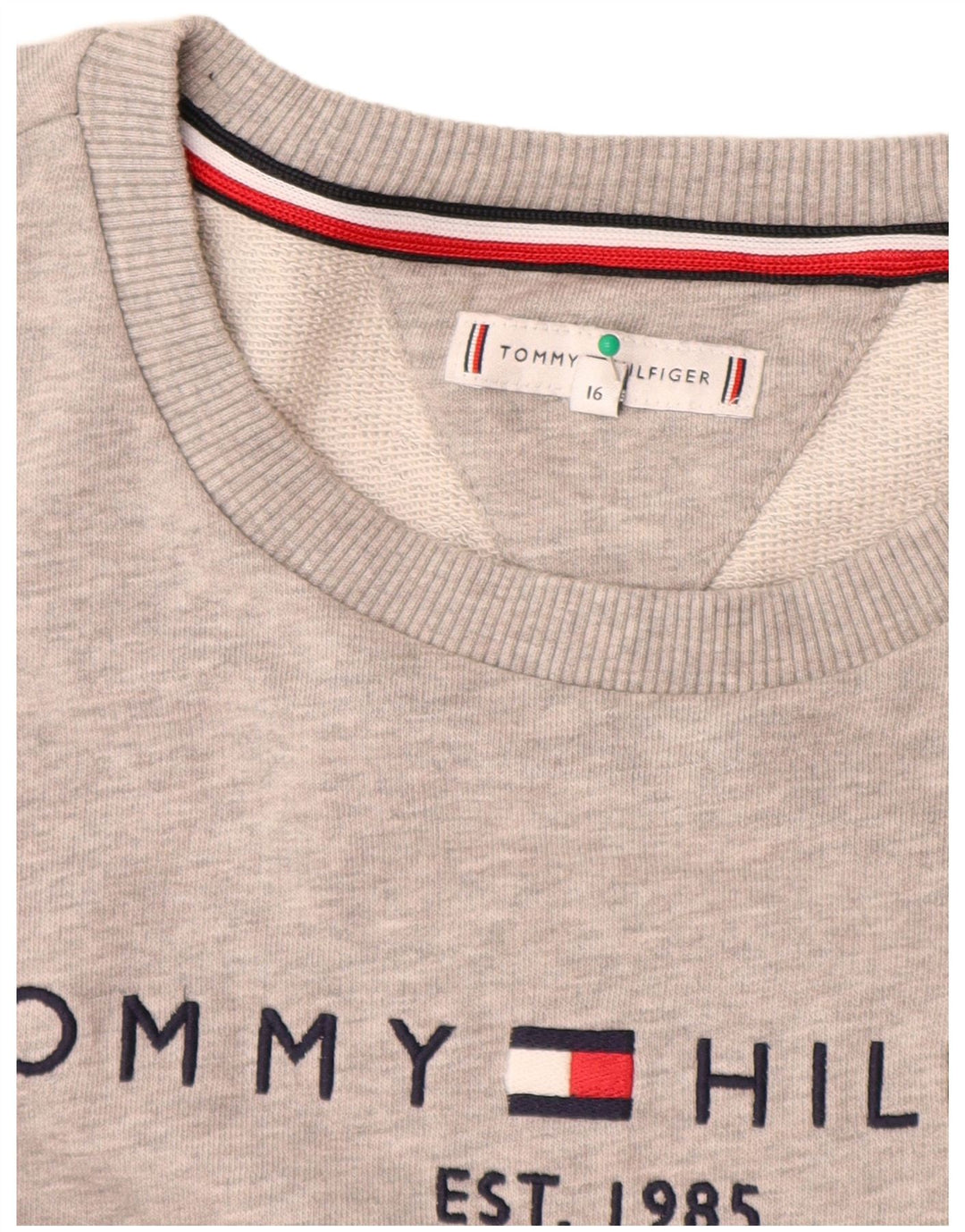Chłopięca bluza z grafiką Tommy Hilfiger 15-16 lat, szara, nakrapiana