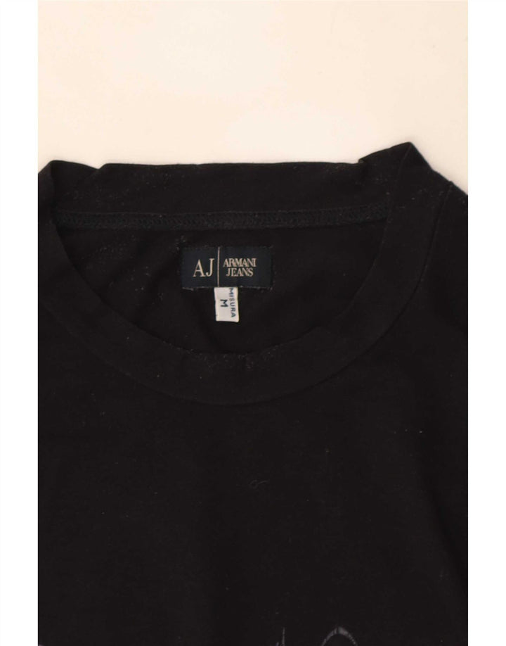 Męski T-shirt z grafiką Armani Jeans, średni czarny