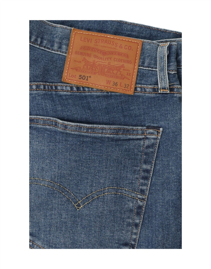 Męskie jeansy Levi's 501 Straight W36 L32 Niebieskie bawełniane