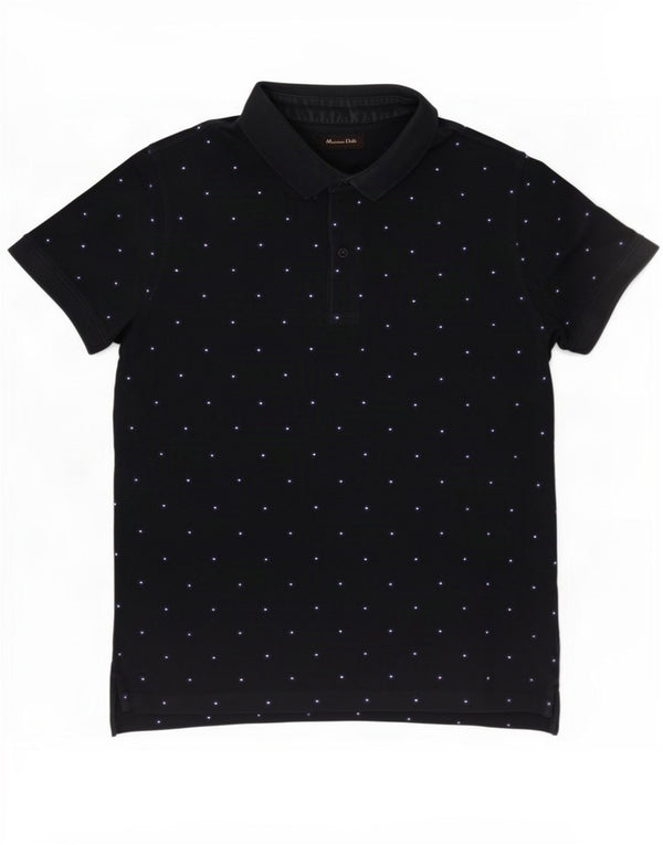Męska koszulka polo Massimo Dutti, duża, granatowa w cętki