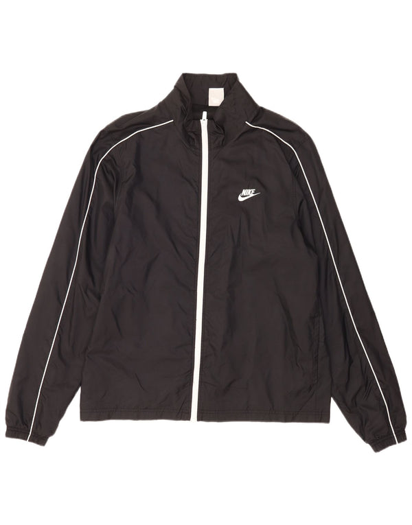 Męska kurtka przeciwdeszczowa Nike UK 40, duża, czarna, nylonowa