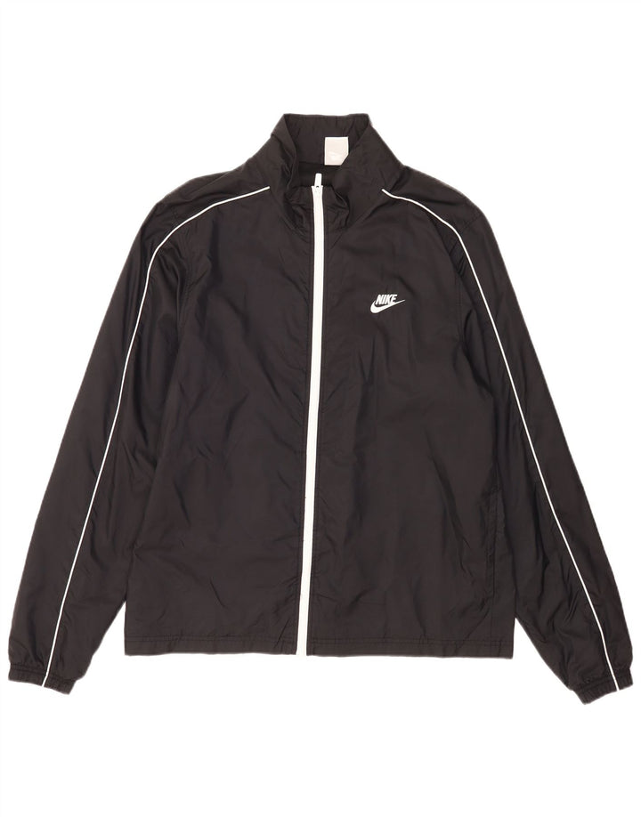 Męska kurtka przeciwdeszczowa Nike UK 40, duża, czarna, nylonowa