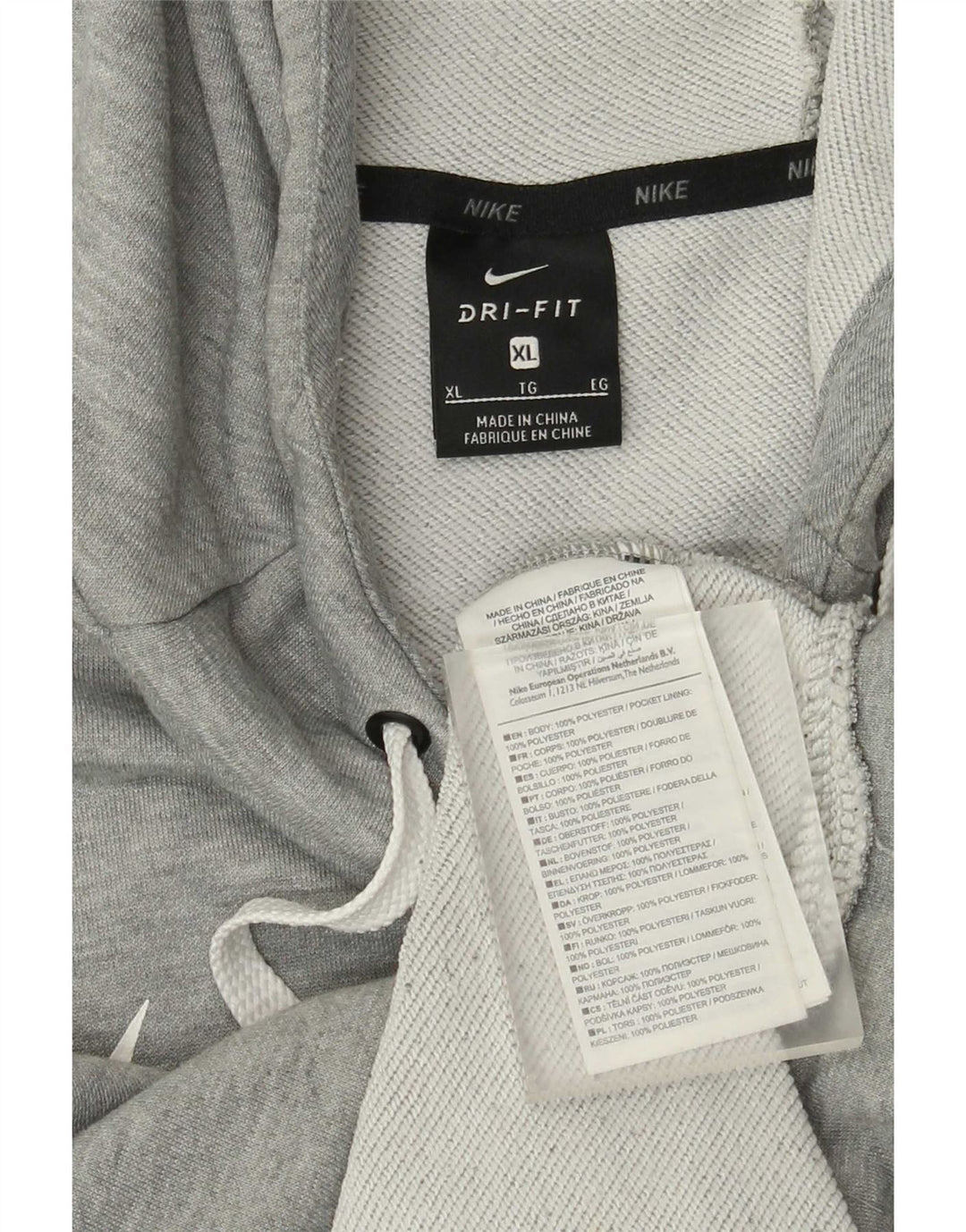 Męski sweter z kapturem Nike z grafiką XL, szary, nakrapiany poliester