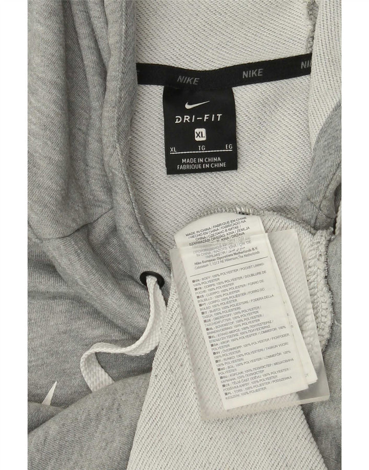 Męski sweter z kapturem Nike z grafiką XL, szary, nakrapiany poliester