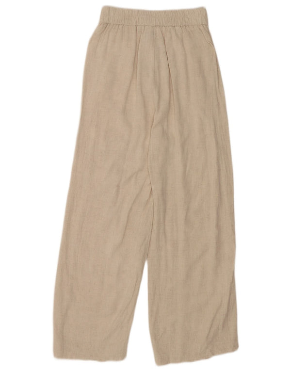 Damskie spodnie typu casual z wysokim stanem i szerokimi nogawkami Stradivarius XS W24 L24 Beżowe