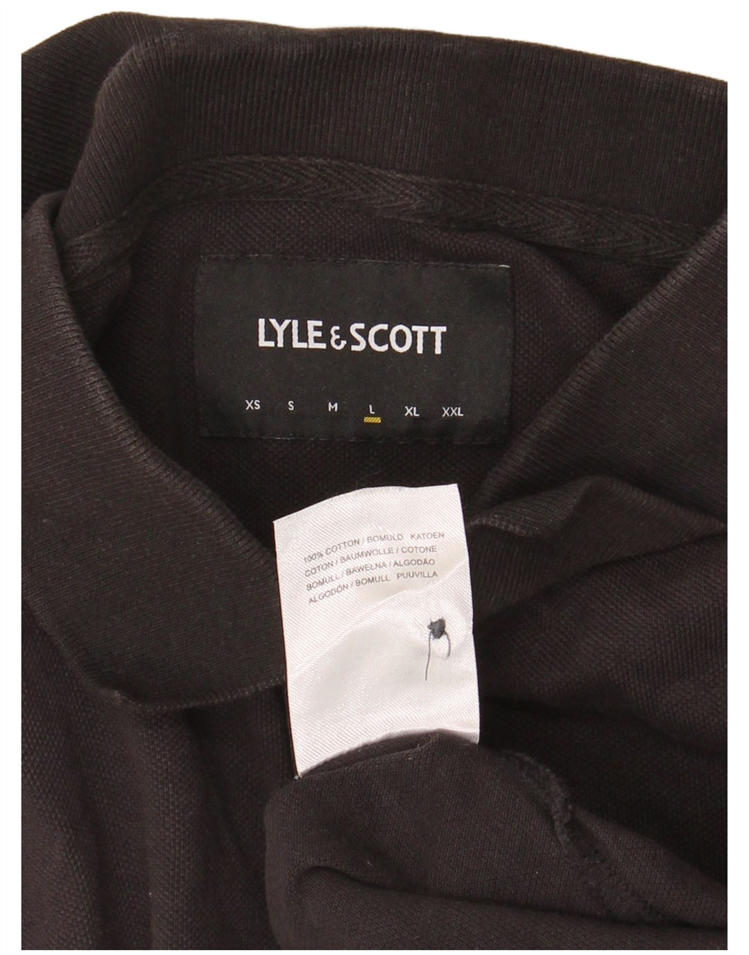 Męska koszulka polo Lyle & Scott, duża, czarna, bawełniana