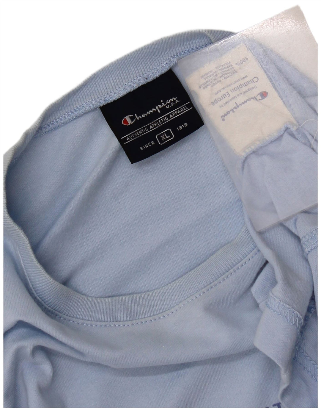 Damski top graficzny Champion z długim rękawem, UK 18 XL, niebieska bawełna