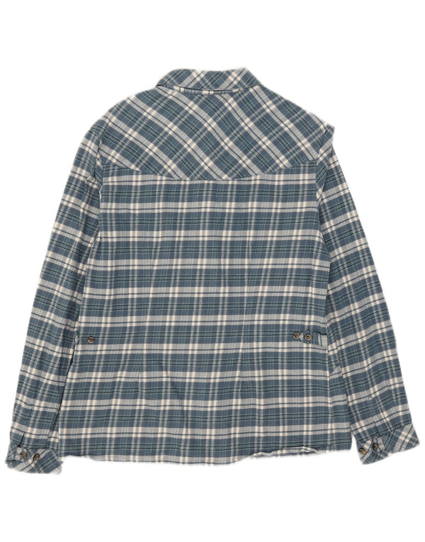 Jack Wolfskin Womens Flannel Shirt UK 16 Large Green Check Cotton