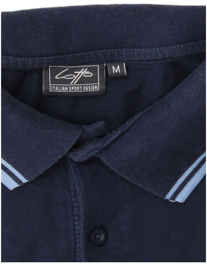 Męska koszulka polo Lotto w średnie granatowe paski