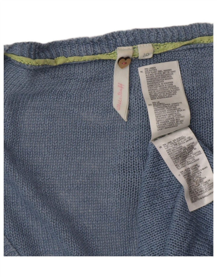 WHITE STUFF Damski sweter rozpinany UK 10 Small Blue Linen