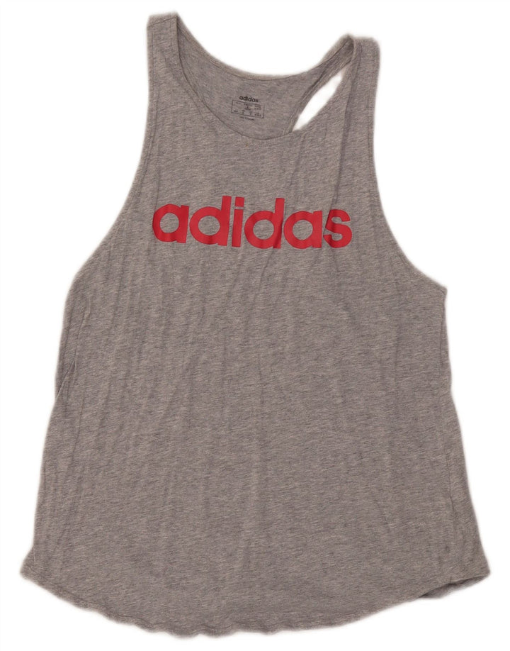 Damska kamizelka Adidas Graphic Top UK 12/14 Średnia szara bawełna