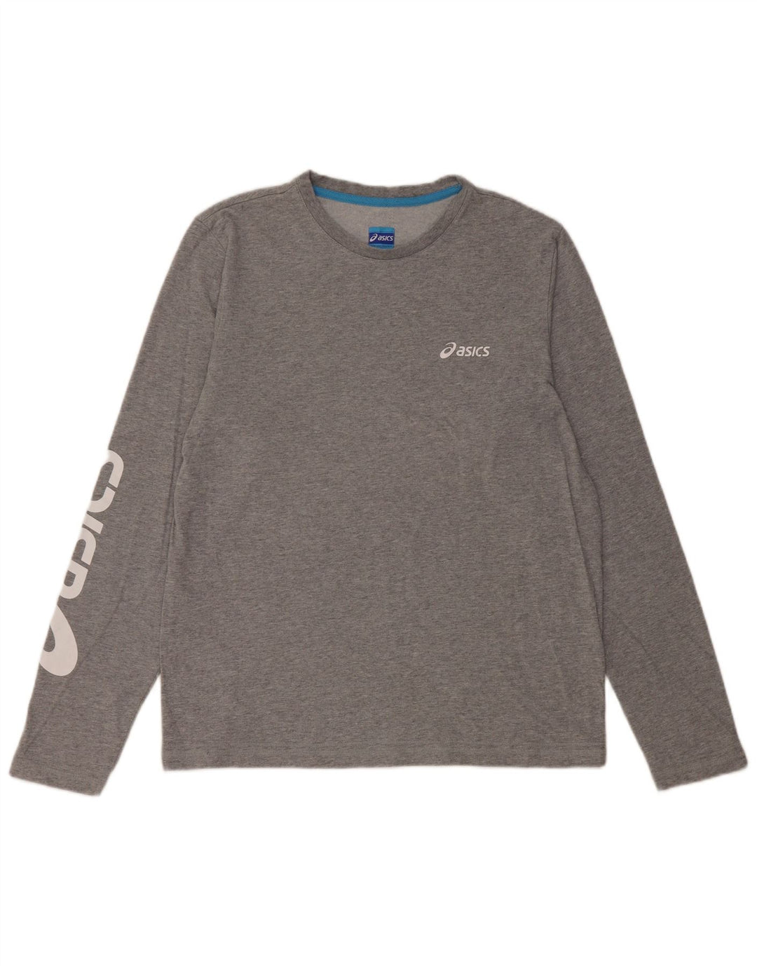 Męski graficzny top Asics z długim rękawem, duży, szary, bawełniany