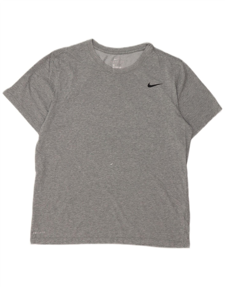 Męski T-shirt Nike Dri Fit, duży, szary, bawełniany w cętki