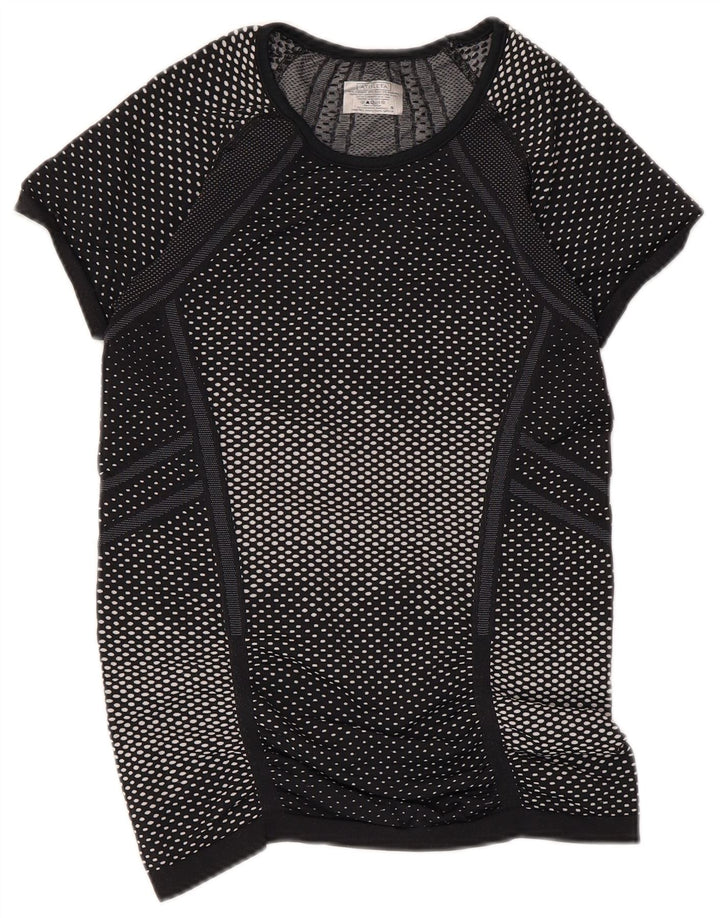 T-shirt damski ATHLETA Top UK 8, mały, czarny, cętkowany poliester
