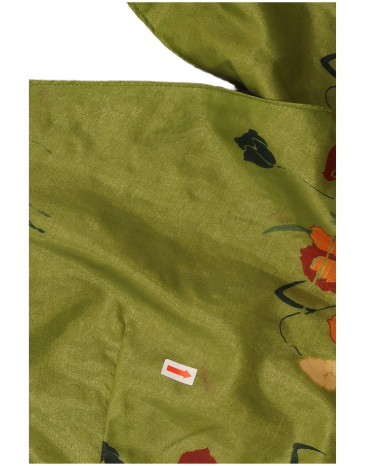 VINTAGE Womens Short Sleeve Shirt Blouse UK 16 Large Green Floral