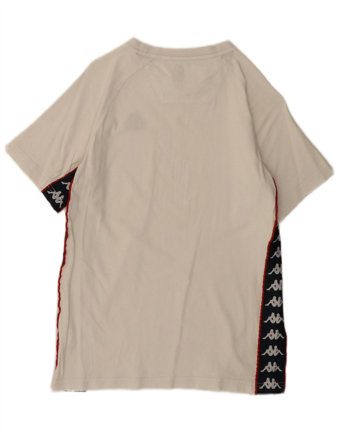 Męski T-shirt z grafiką Kappa, mały, złamanej bieli, bawełniany