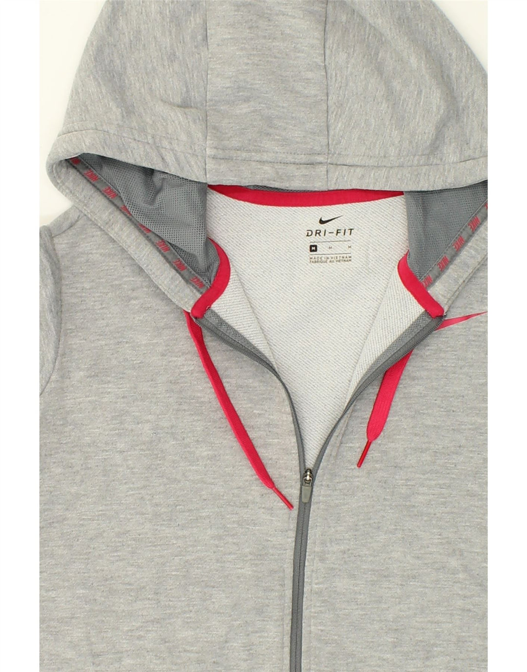 NIKE Womens Dri Fit Zip Hoodie Sweater UK 14 Medium Grey Polyester Vintage Nike and Second-Hand Nike from Messina Hembry 