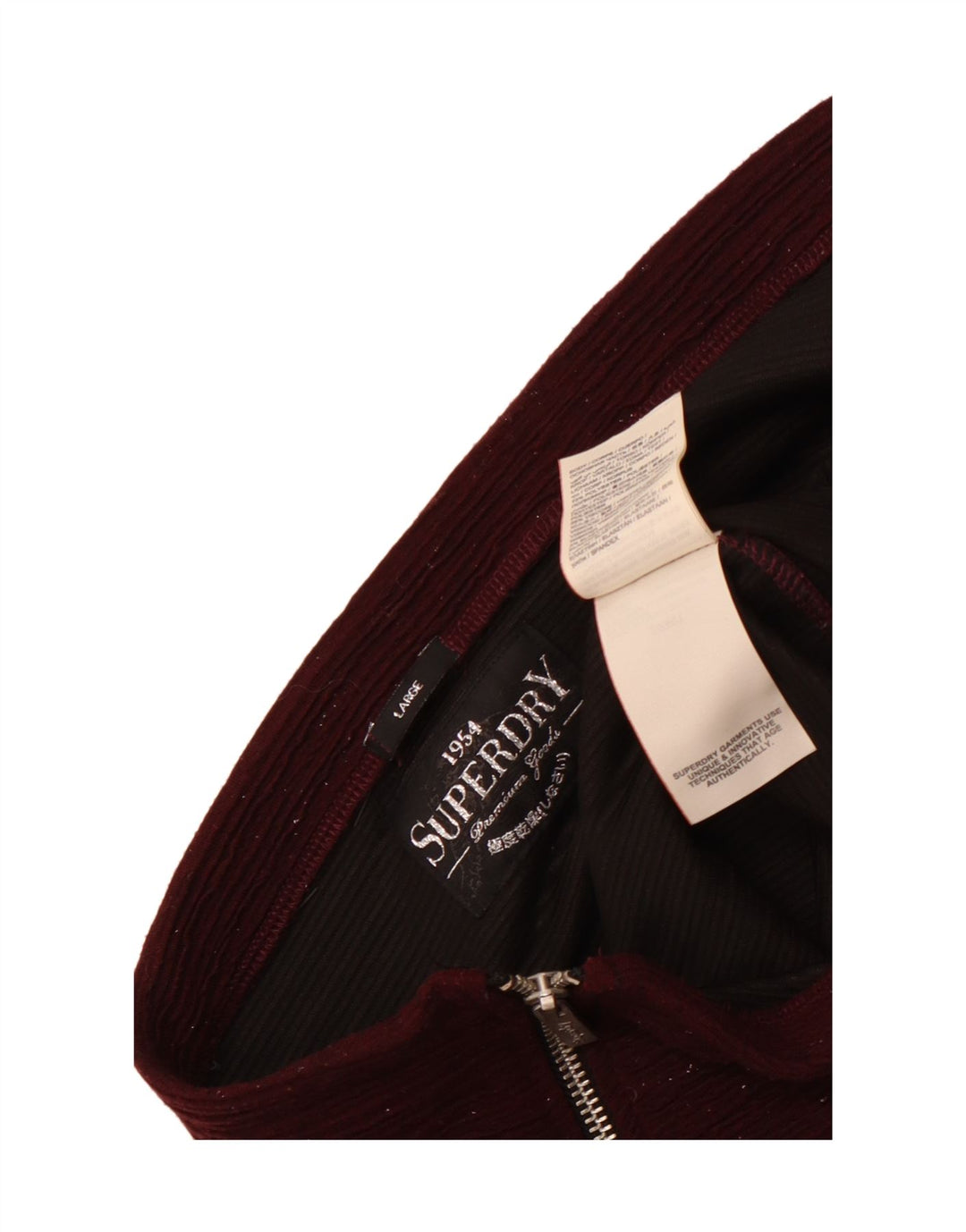 Damska spódnica mini Superdry, duża, W32, bordowy, nakrapiany poliester