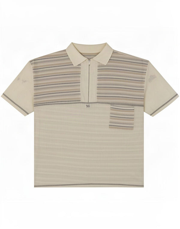 Męska koszulka polo vintage XL w białe paski