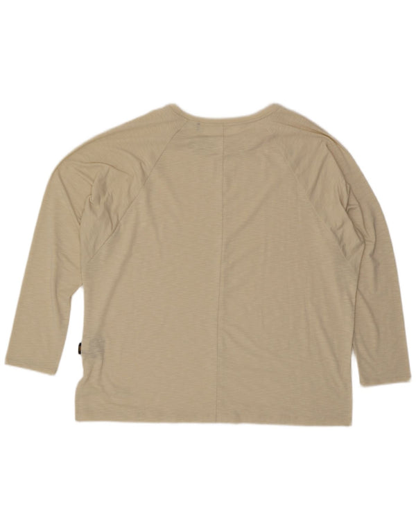 Damski top Jack Wolfskin z długim rękawem, UK 18 XL, beżowy, nakrapiany poliester
