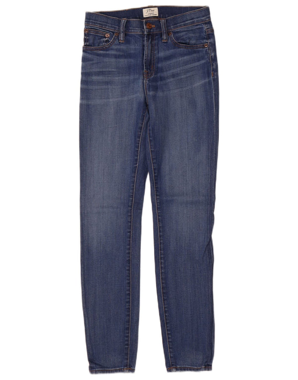 Damskie jeansy skinny J. Crew Lookout z wysokim stanem W25 L29 Niebieska wiskoza