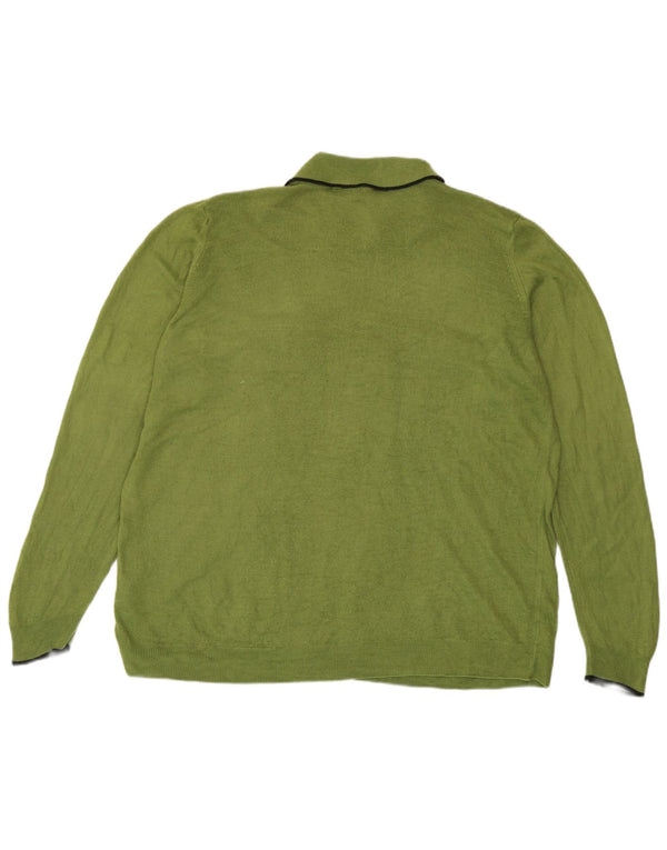 Marks & Spencer Damski sweter polo UK 20 2XL Zielony akryl