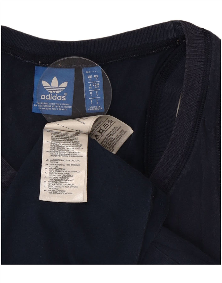 Adidas Męska kamizelka z grafiką, mała, granatowa, bawełniana