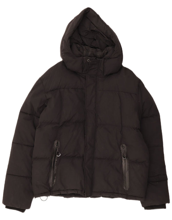 Męska wyściełana kurtka z kapturem Superdry UK 42 XL, czarny nylon