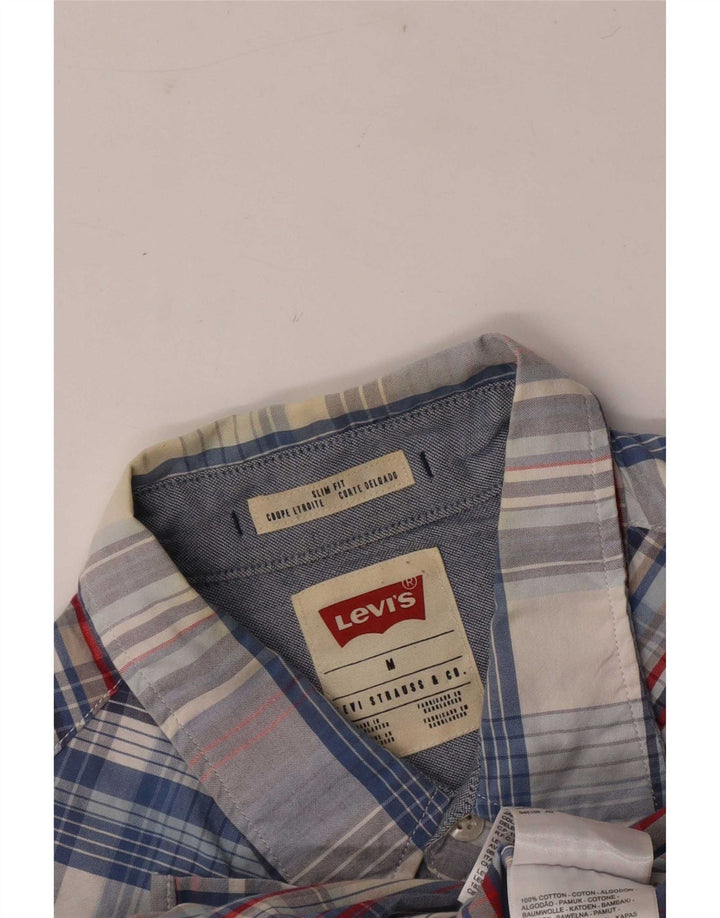 Koszula męska slim fit Levi's, bawełniana, w średnią niebieską kratkę