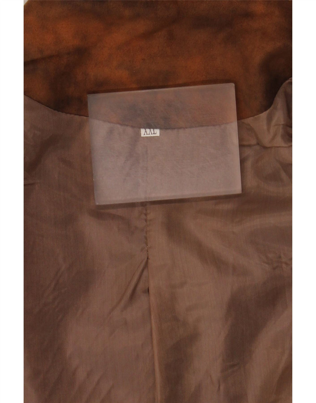 Vintage męska kamizelka skórzana 2XL brązowy krawat barwnik
