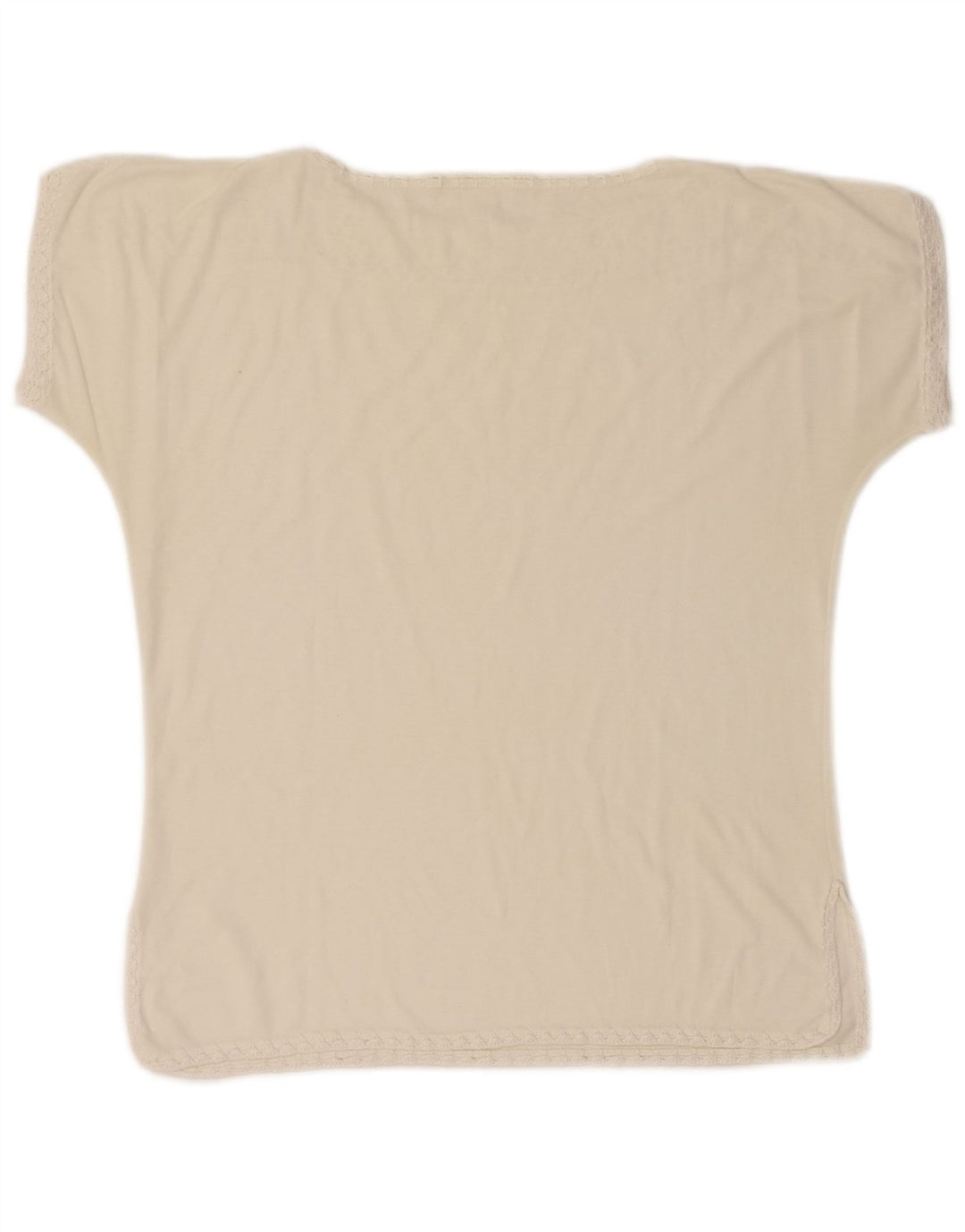 VINTAGE Womens Blouse Top UK 14 Medium Off White