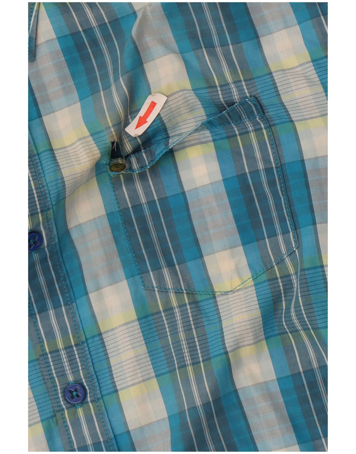 Męska koszula z krótkim rękawem Lee XL, bawełniana w niebieską kratkę