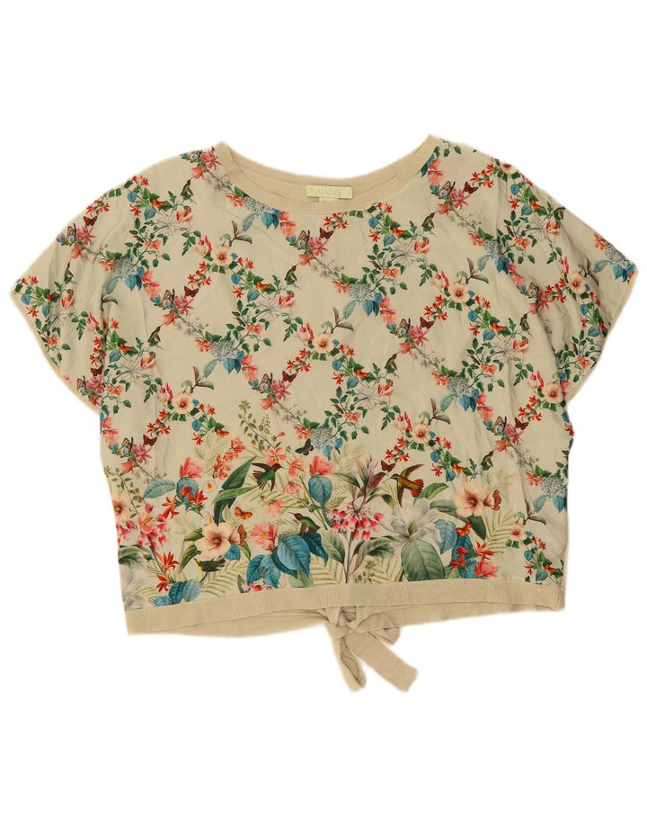 OASIS Womens Blouse Top UK 16 Large Green Floral Viscose