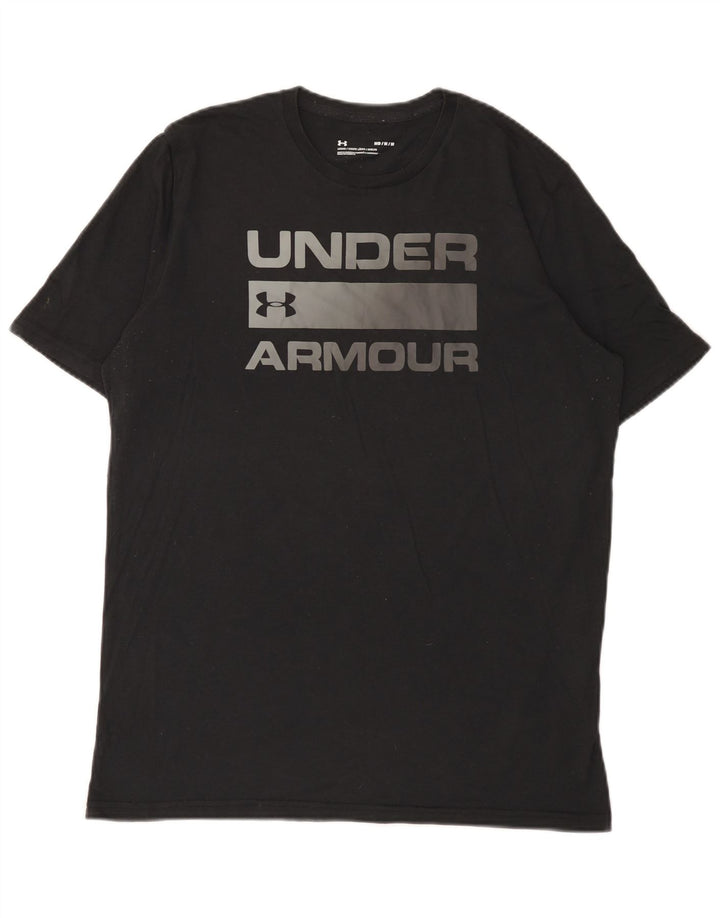 Męska koszulka z grafiką Under Armour, średnia czarna, bawełniana