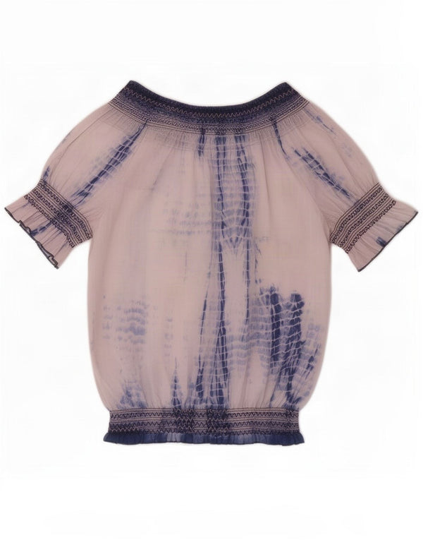 Damska bluzka z grafiką Desigual Top UK 10 Small White Tie Dye Cotton