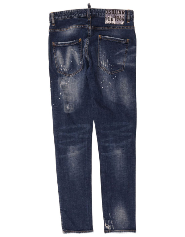 Dsquared2 Damskie jeansy skinny w trudnej sytuacji IT 46 Large W30 L29 Niebieska bawełna