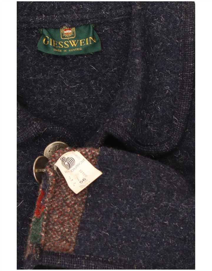 Giesswein Męska marynarka zapinana na 5 guzików EU 56 3XL Granatowa Wełna Fair Isle