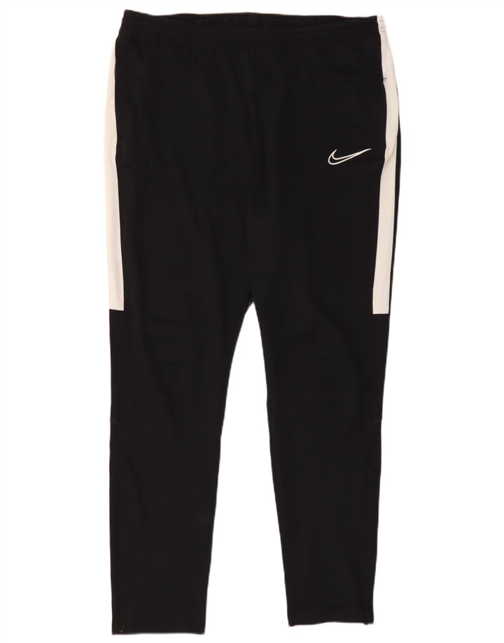 Męskie spodnie dresowe Nike Dri Fit XL, czarny poliester z blokami kolorów