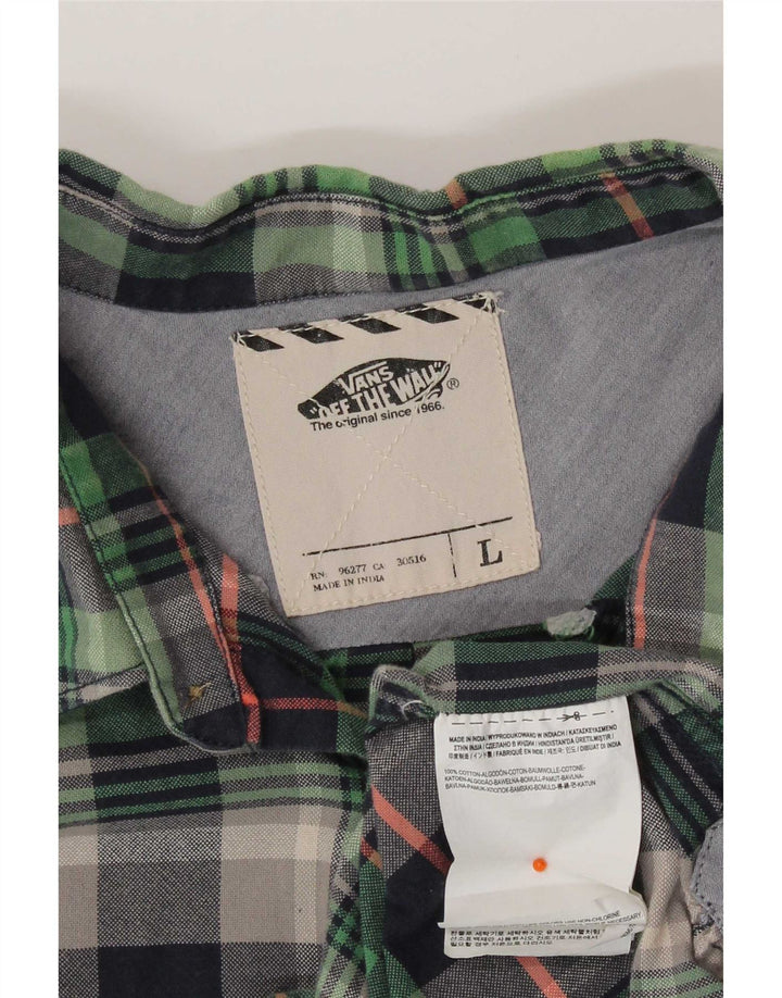 Męska koszula flanelowa Vans, duża, bawełniana w zieloną kratkę