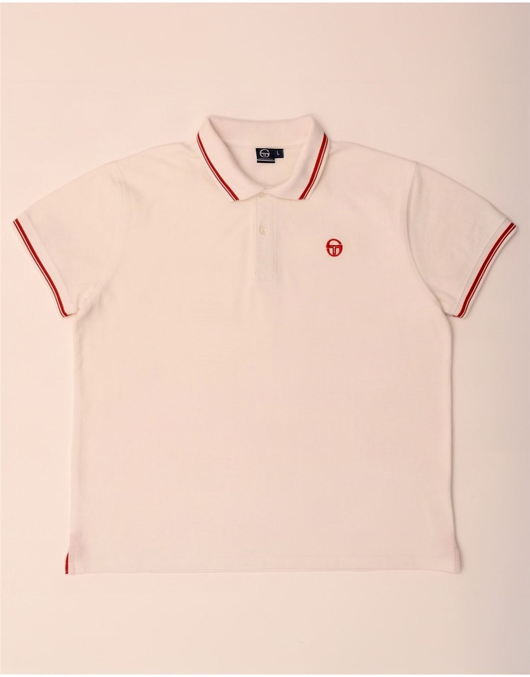 Męska koszulka polo Sergio Tacchini, duża, biała, bawełniana