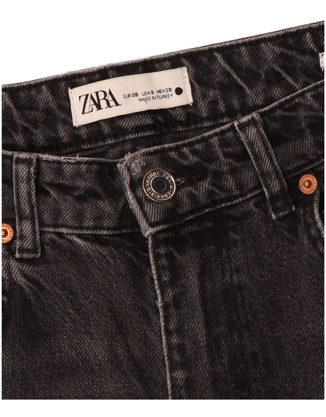 Damskie proste dżinsy Zara EU 38 Small W28 L32 Szare