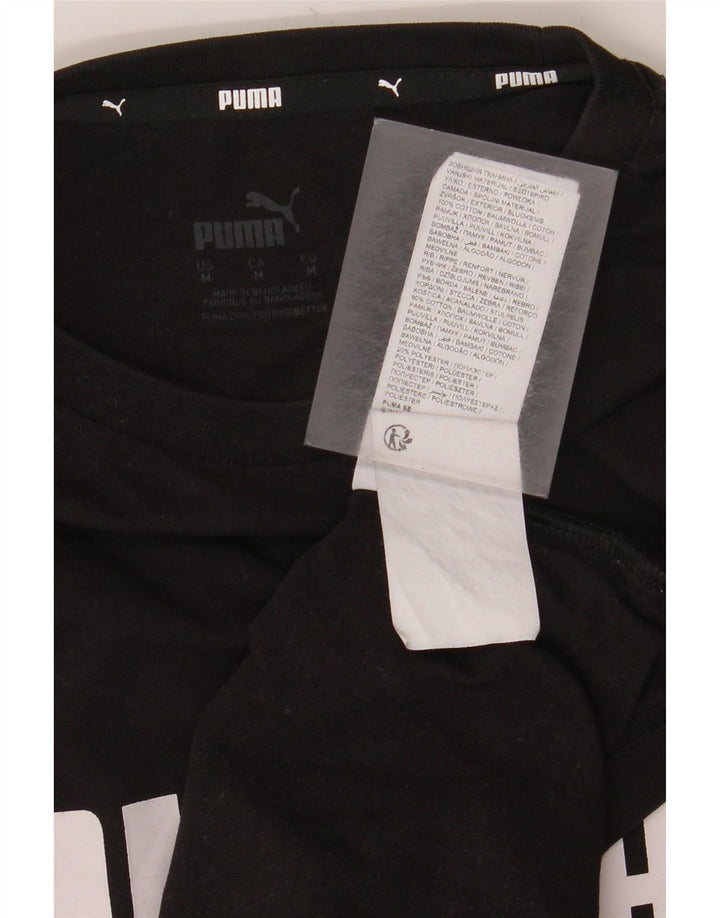 Męska koszulka z grafiką Puma, średnia czarna bawełna